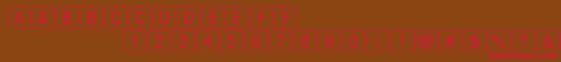Fonte RrkeyletterslimitedNormal – fontes vermelhas em um fundo marrom