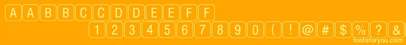 RrkeyletterslimitedNormal Font – Yellow Fonts on Orange Background