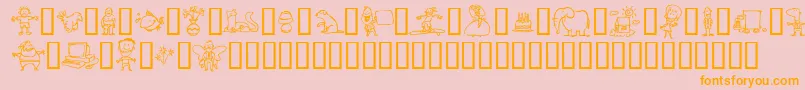 Fonte MinimumWageIncomplete – fontes laranjas em um fundo rosa