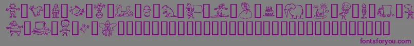フォントMinimumWageIncomplete – 紫色のフォント、灰色の背景
