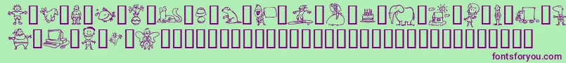 MinimumWageIncomplete Font – Purple Fonts on Green Background
