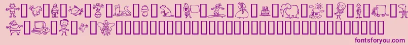 MinimumWageIncomplete-Schriftart – Violette Schriften auf rosa Hintergrund