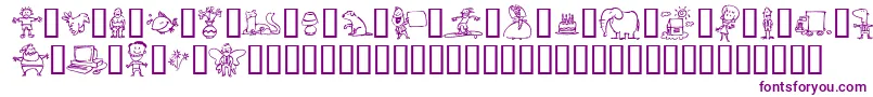 MinimumWageIncomplete-Schriftart – Violette Schriften auf weißem Hintergrund
