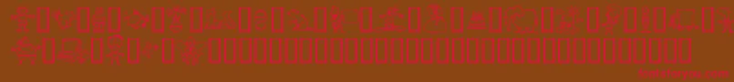 MinimumWageIncomplete-Schriftart – Rote Schriften auf braunem Hintergrund
