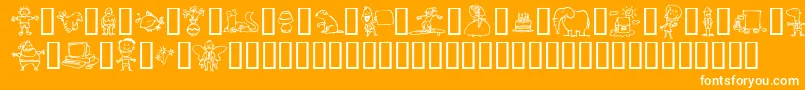 フォントMinimumWageIncomplete – オレンジの背景に白い文字