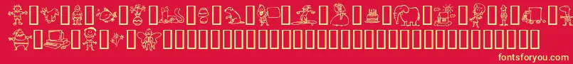 フォントMinimumWageIncomplete – 黄色の文字、赤い背景