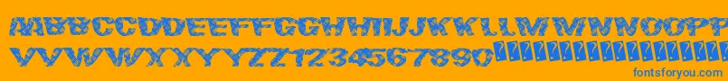 Finalslash Font – Blue Fonts on Orange Background