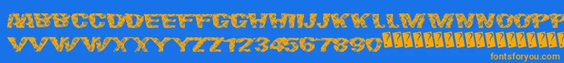 Finalslash Font – Orange Fonts on Blue Background