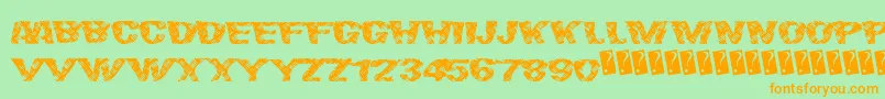 Finalslash Font – Orange Fonts on Green Background