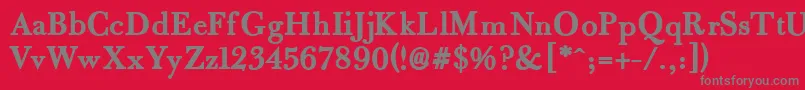 フォントFradleB – 赤い背景に灰色の文字