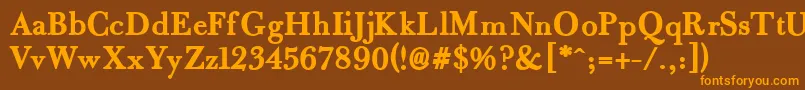 FradleB Font – Orange Fonts on Brown Background