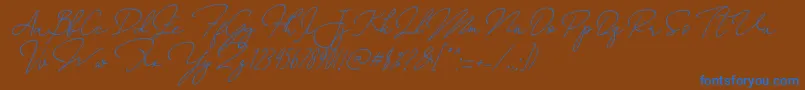 AnnisaSlant Font – Blue Fonts on Brown Background