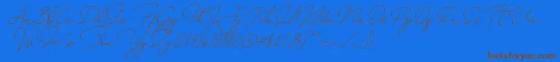AnnisaSlant Font – Brown Fonts on Blue Background