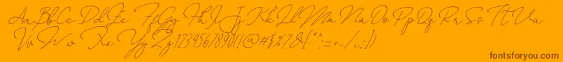 AnnisaSlant Font – Brown Fonts on Orange Background