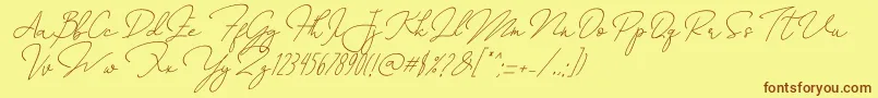 Подробнее о шрифте AnnisaSlant Шрифт AnnisaSlant – коричневые шрифты на жёлтом фоне