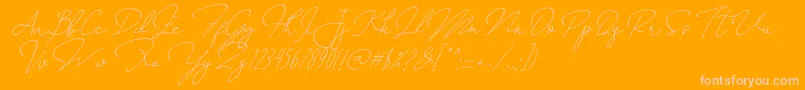 AnnisaSlant Font – Pink Fonts on Orange Background