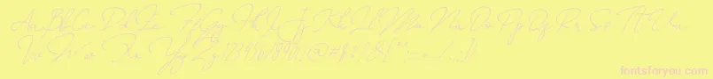 AnnisaSlant Font – Pink Fonts on Yellow Background