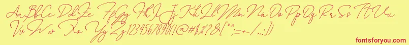 Шрифт AnnisaSlant – красные шрифты на жёлтом фоне