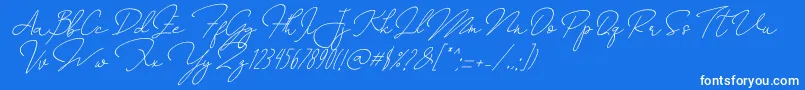 AnnisaSlant Font – White Fonts on Blue Background