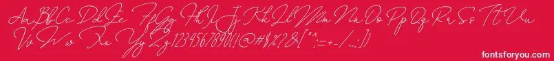 AnnisaSlant Font – White Fonts on Red Background