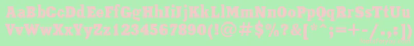 Xeniacondensed Font – Pink Fonts on Green Background