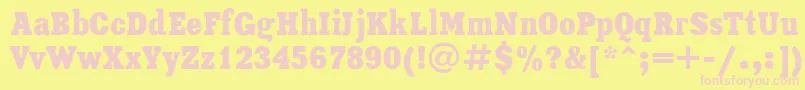 Xeniacondensed Font – Pink Fonts on Yellow Background