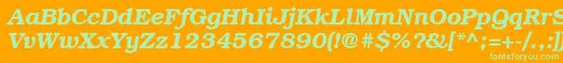 ItcBookmanLtDemiItalic Font – Green Fonts on Orange Background