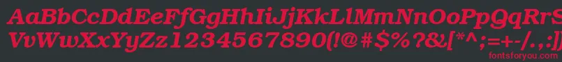 ItcBookmanLtDemiItalic Font – Red Fonts on Black Background