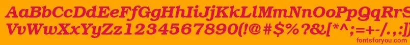 フォントItcBookmanLtDemiItalic – オレンジの背景に赤い文字
