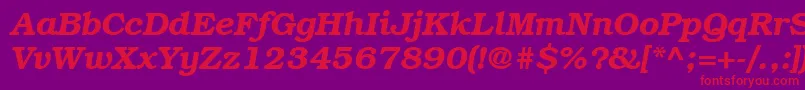 ItcBookmanLtDemiItalic Font – Red Fonts on Purple Background