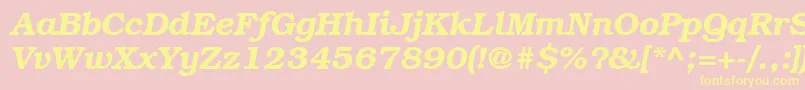 ItcBookmanLtDemiItalic Font – Yellow Fonts on Pink Background