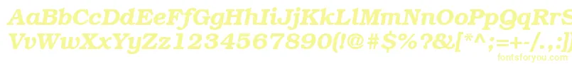 ItcBookmanLtDemiItalic Font – Yellow Fonts on White Background