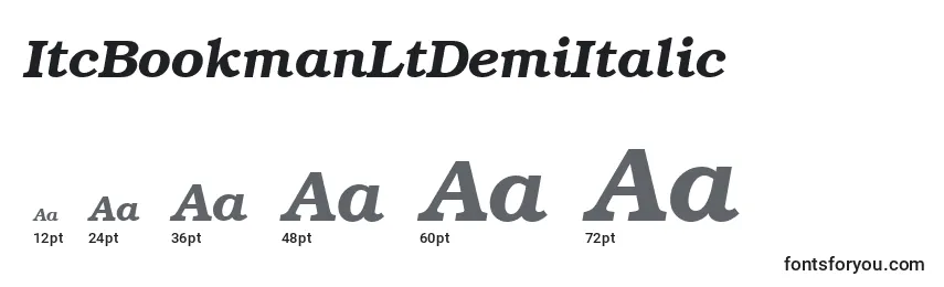 ItcBookmanLtDemiItalic font sizes