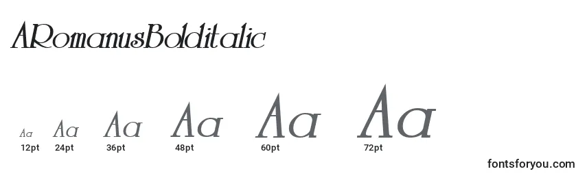 sizes of aromanusbolditalic font, aromanusbolditalic sizes