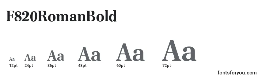 sizes of f820romanbold font, f820romanbold sizes
