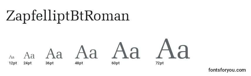 sizes of zapfelliptbtroman font, zapfelliptbtroman sizes