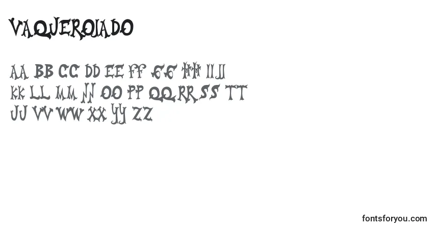 characters of vaquerojado font, letter of vaquerojado font, alphabet of  vaquerojado font
