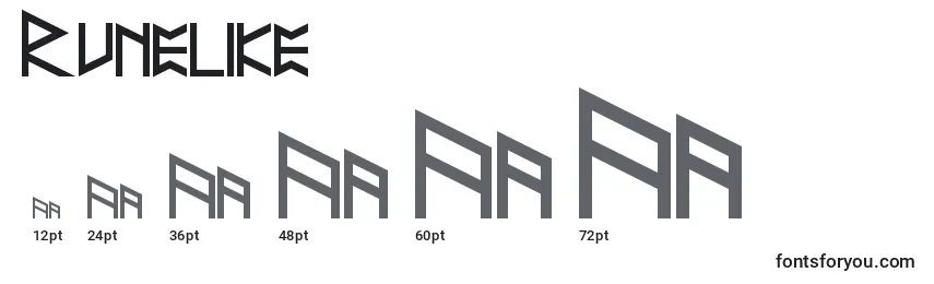sizes of runelike font, runelike sizes