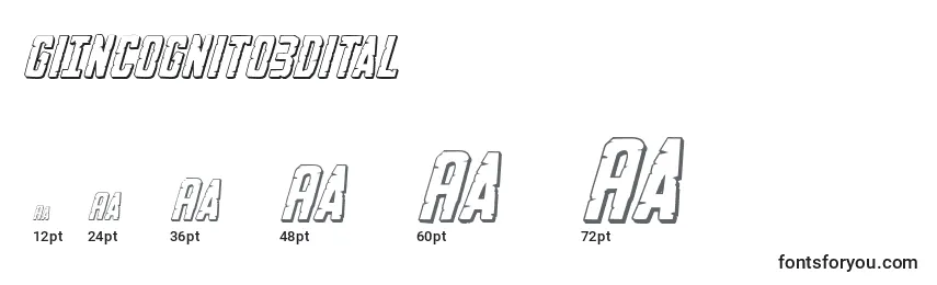 sizes of giincognito3dital font, giincognito3dital sizes