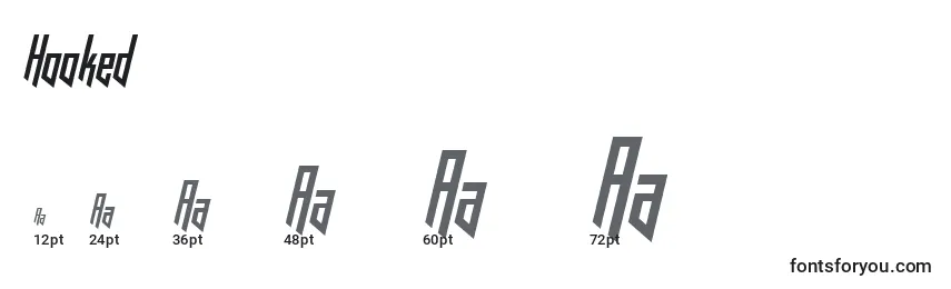 sizes of hooked font, hooked sizes