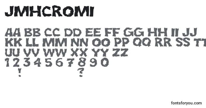 characters of jmhcromi font, letter of jmhcromi font, alphabet of  jmhcromi font