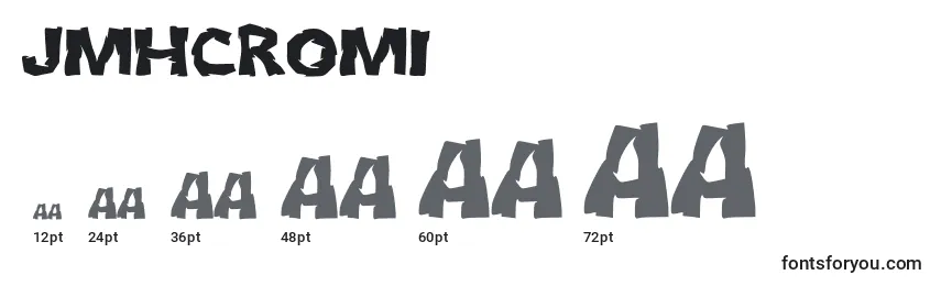 sizes of jmhcromi font, jmhcromi sizes