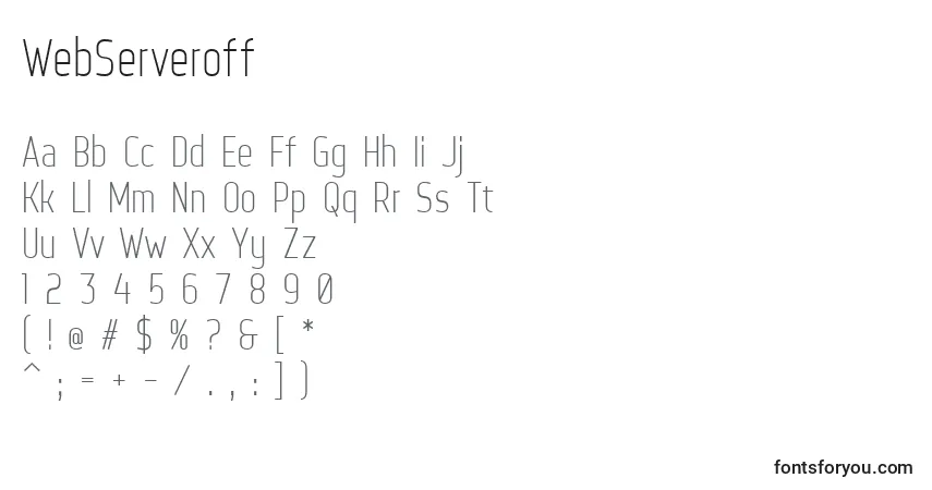 characters of webserveroff font, letter of webserveroff font, alphabet of  webserveroff font