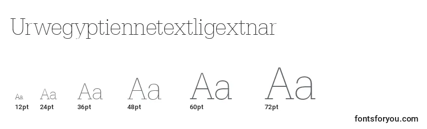 sizes of urwegyptiennetextligextnar font, urwegyptiennetextligextnar sizes