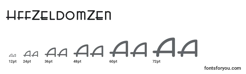 sizes of hffzeldomzen font, hffzeldomzen sizes