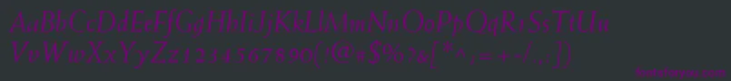 Шрифт WeissItalic – фиолетовые шрифты на чёрном фоне