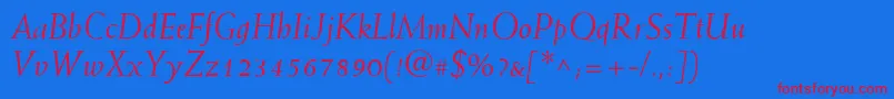 WeissItalic Font – Red Fonts on Blue Background