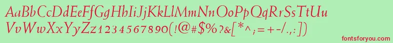 WeissItalic Font – Red Fonts on Green Background