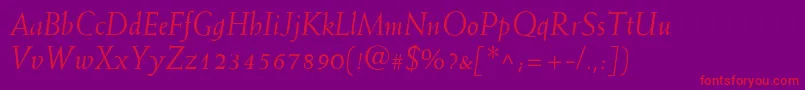 WeissItalic Font – Red Fonts on Purple Background