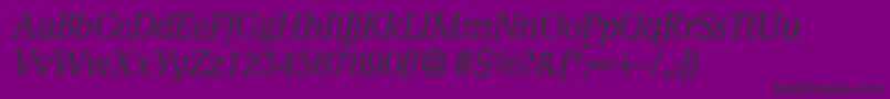 D790RomanItalic Font – Black Fonts on Purple Background